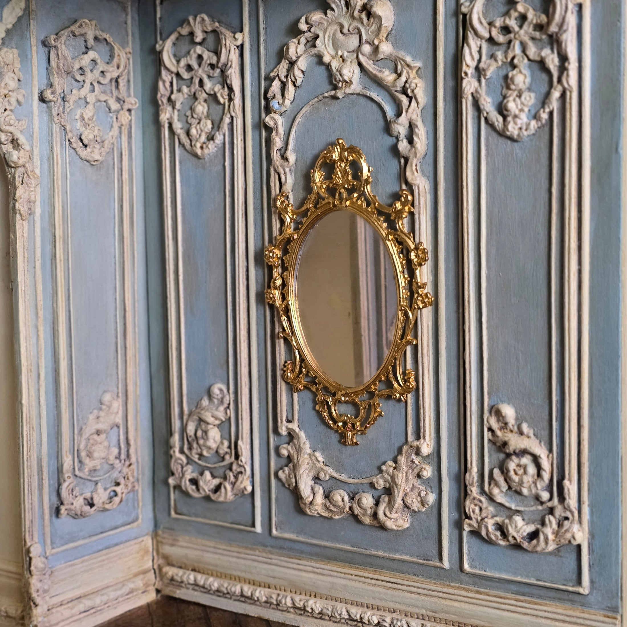 1995 Dramatic 22kt Gold Rococo Wall Mirror by John Hodgson