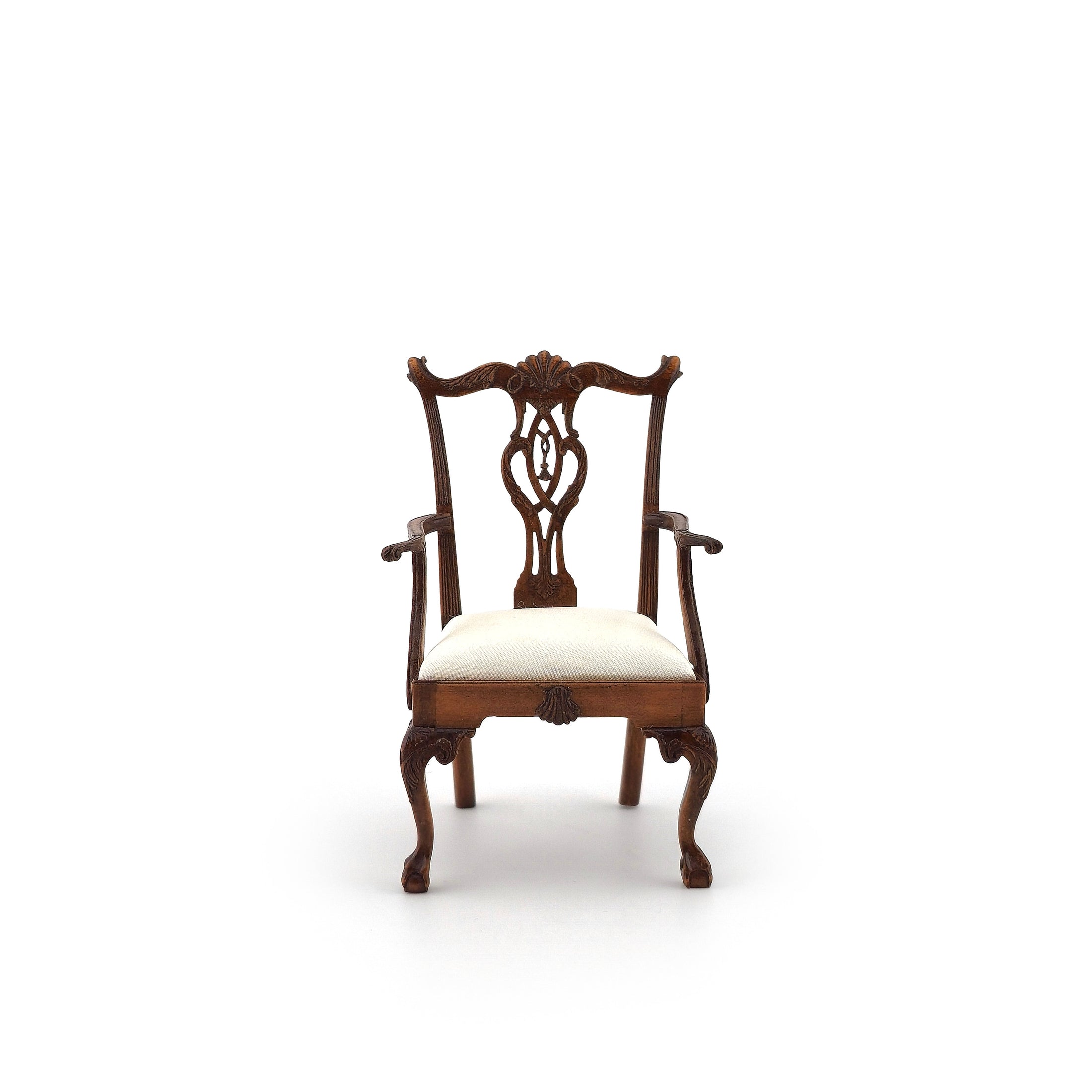 Mark Gooch Silk Upholstered Chippendale Ribbon Back Armchair #2
