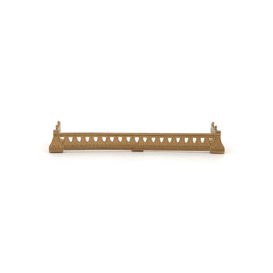 Regency Gilt Metal Fireplace Fender Hearth Guard Miniature Dollhouse