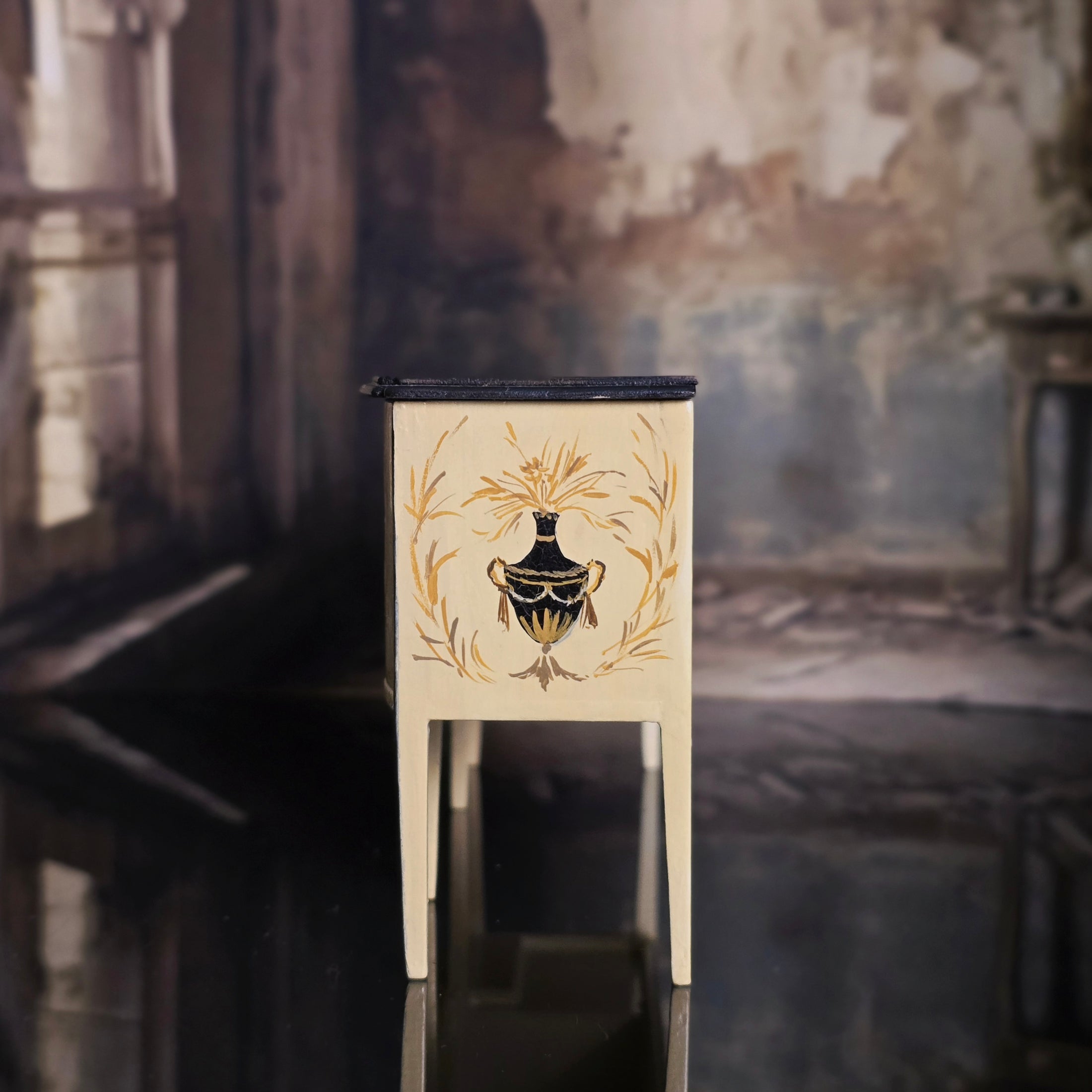 Sheraton Hand-Painted Sideboard Dressing Table by Renee Isabelle