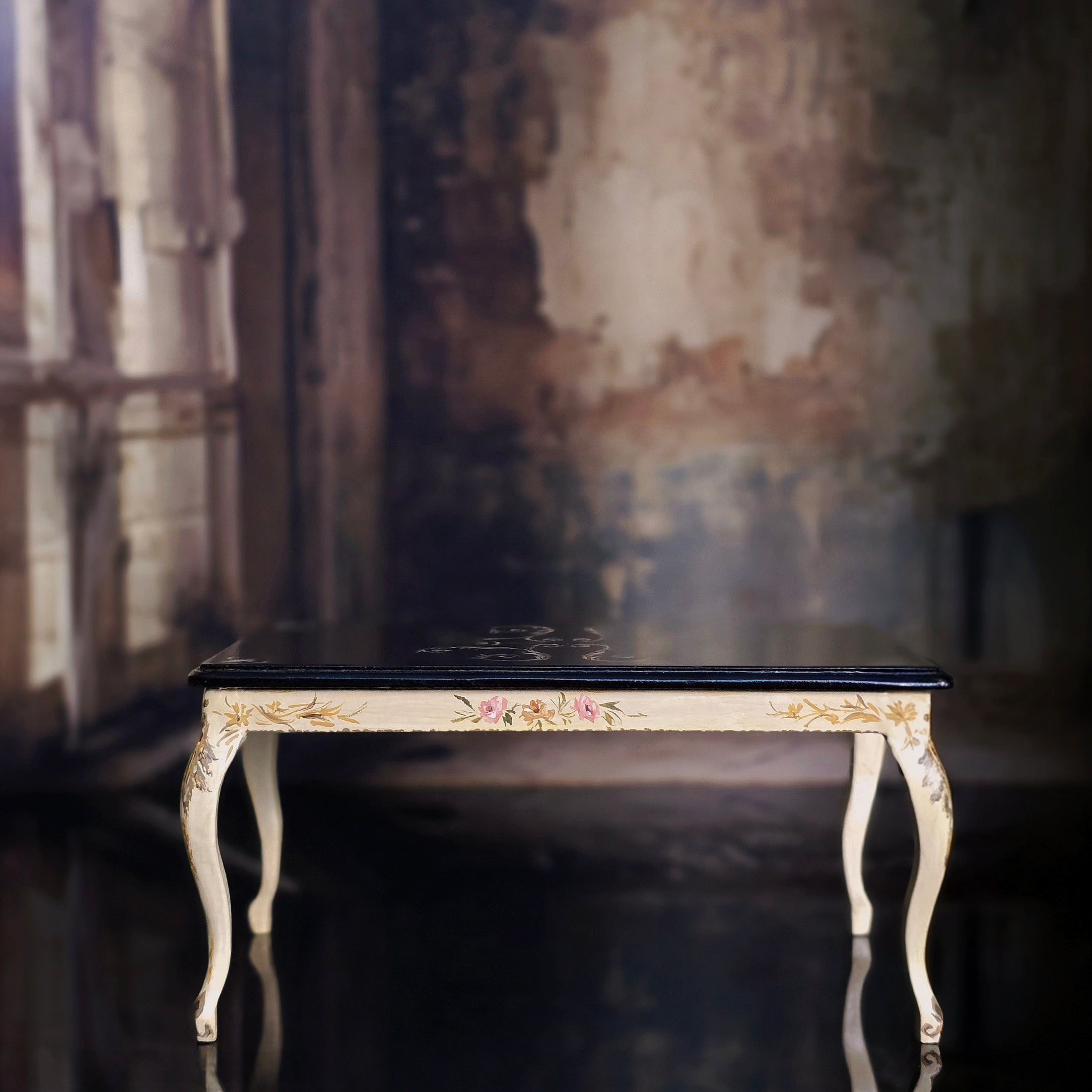 French Hand-Painted Dining Table by Renee Isabelle Miniature Dollhouse