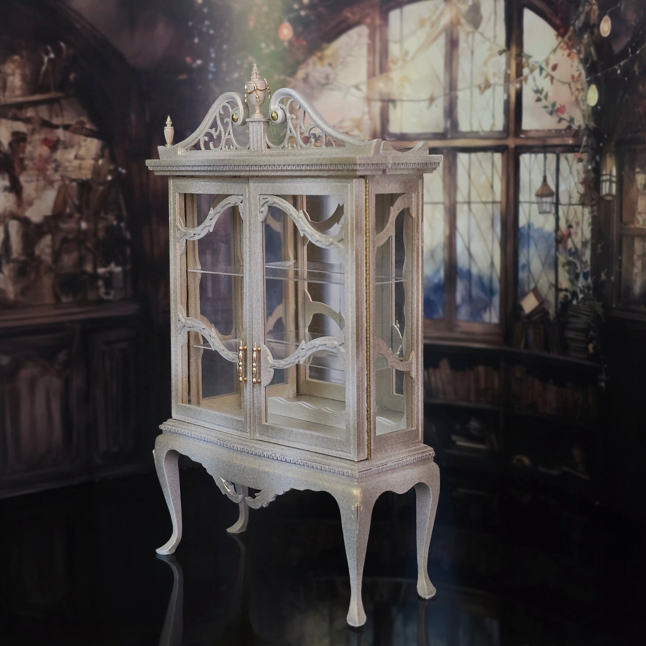 RARE 1:12 Millie & Ferd Sobol Chippendale Display Cabinet on Stand 1995