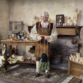 Load image into Gallery viewer, Debbie Dixon-Paver Red-Haired Tudor Lady Marionette Sage & Cream Gown 1:12
