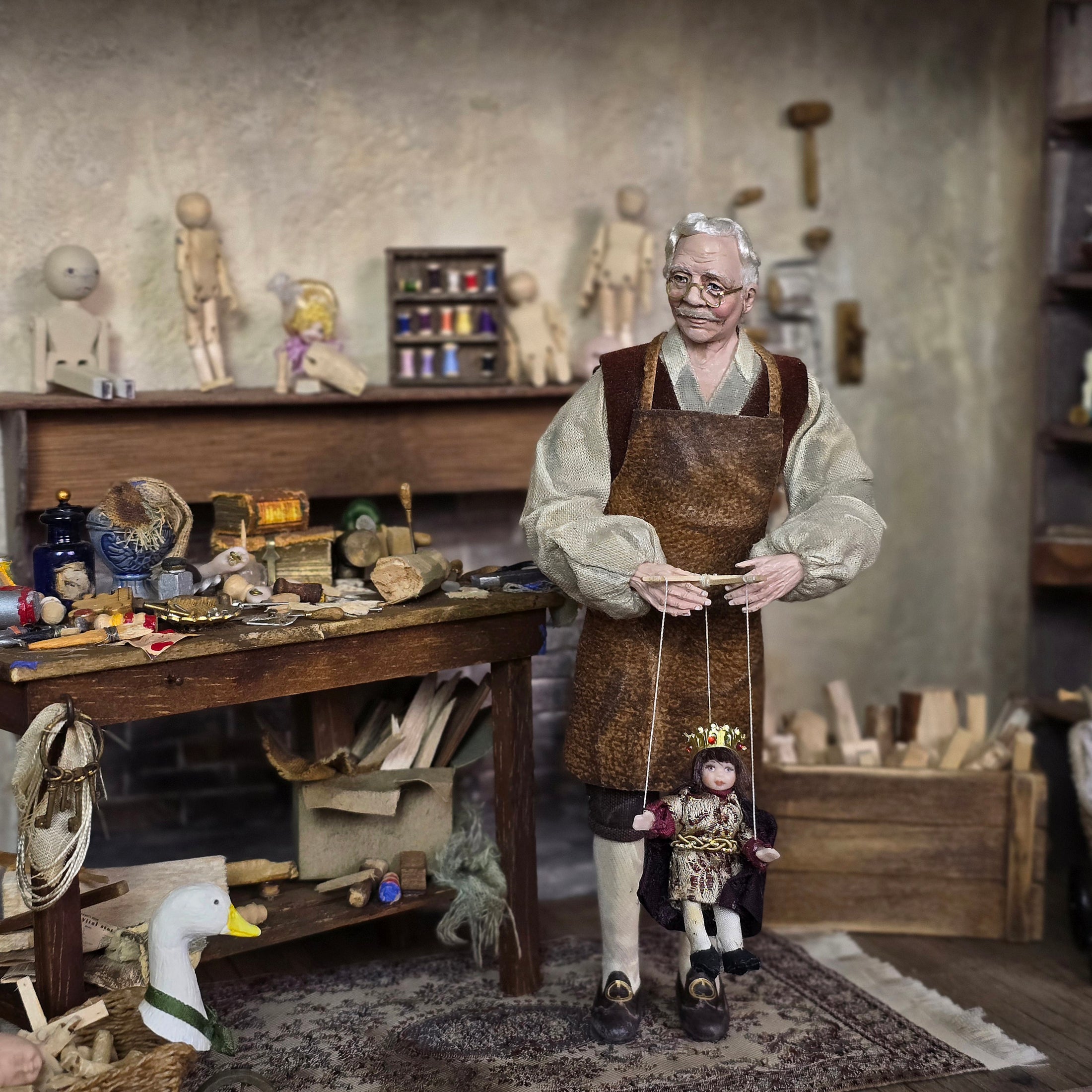 1:12 Royal Prince or Young King Marionette Puppet by Loretta Kasza