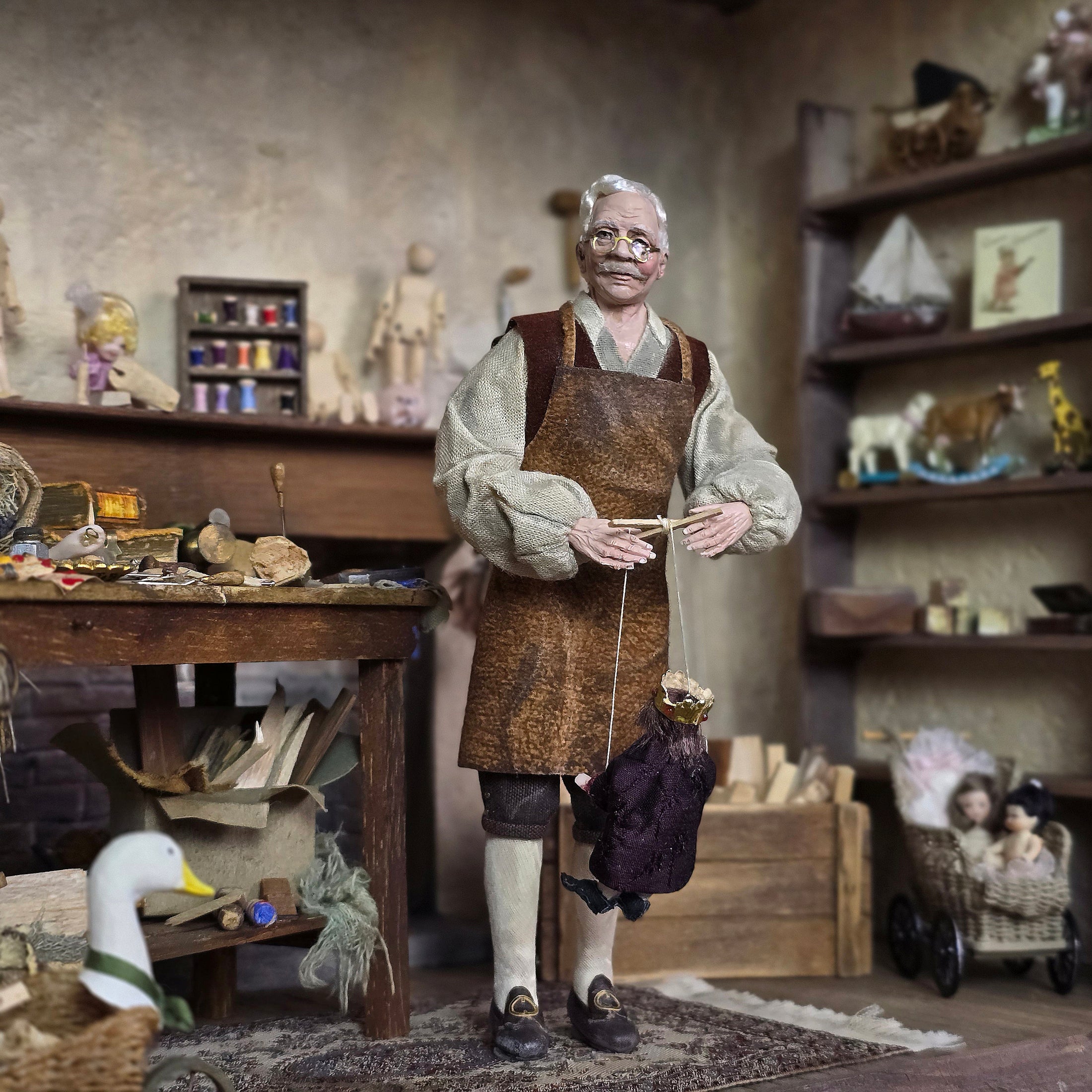 1:12 Royal Prince or Young King Marionette Puppet by Loretta Kasza