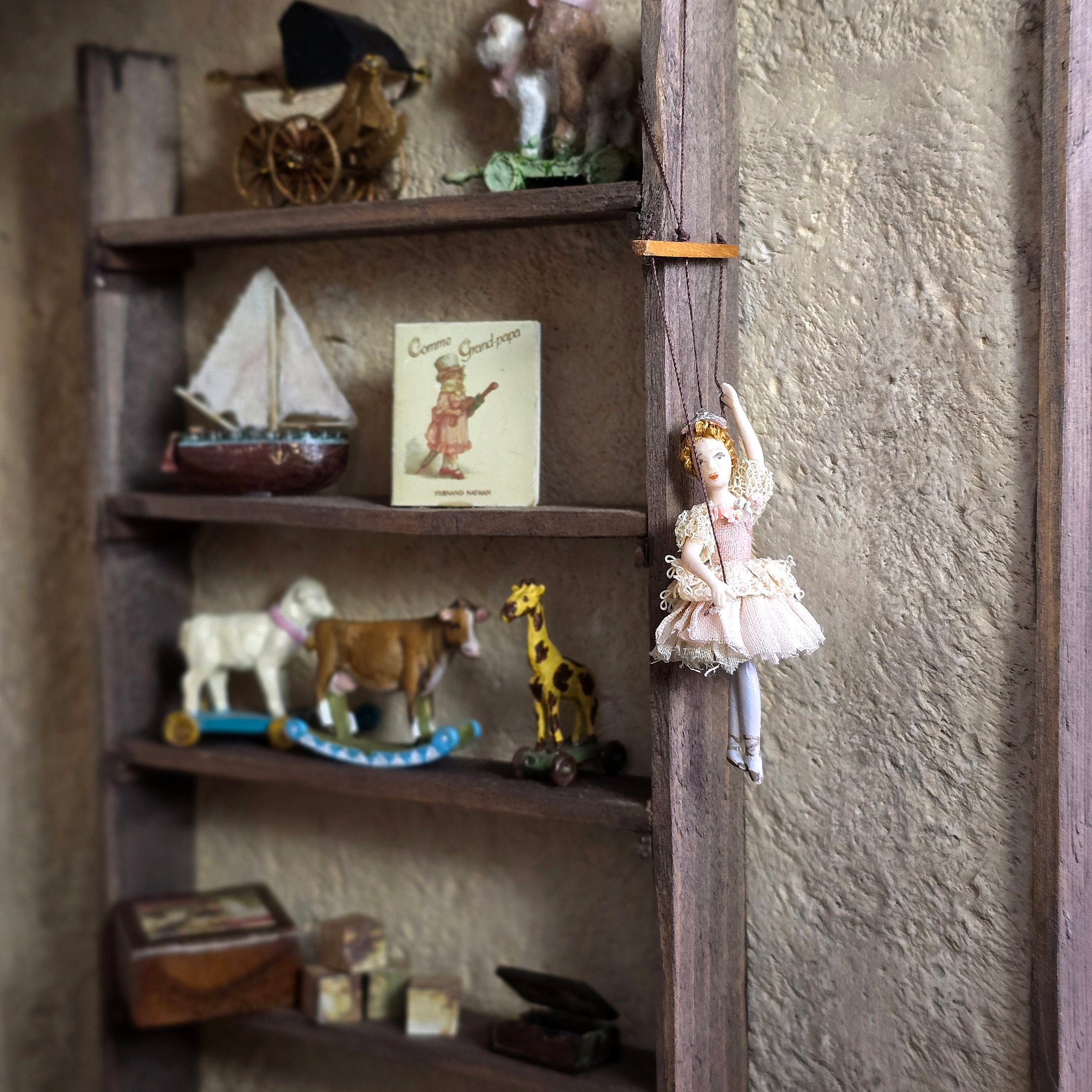 Elegant Old World Ballerina Marionette Puppet by Almudena Gonzalez