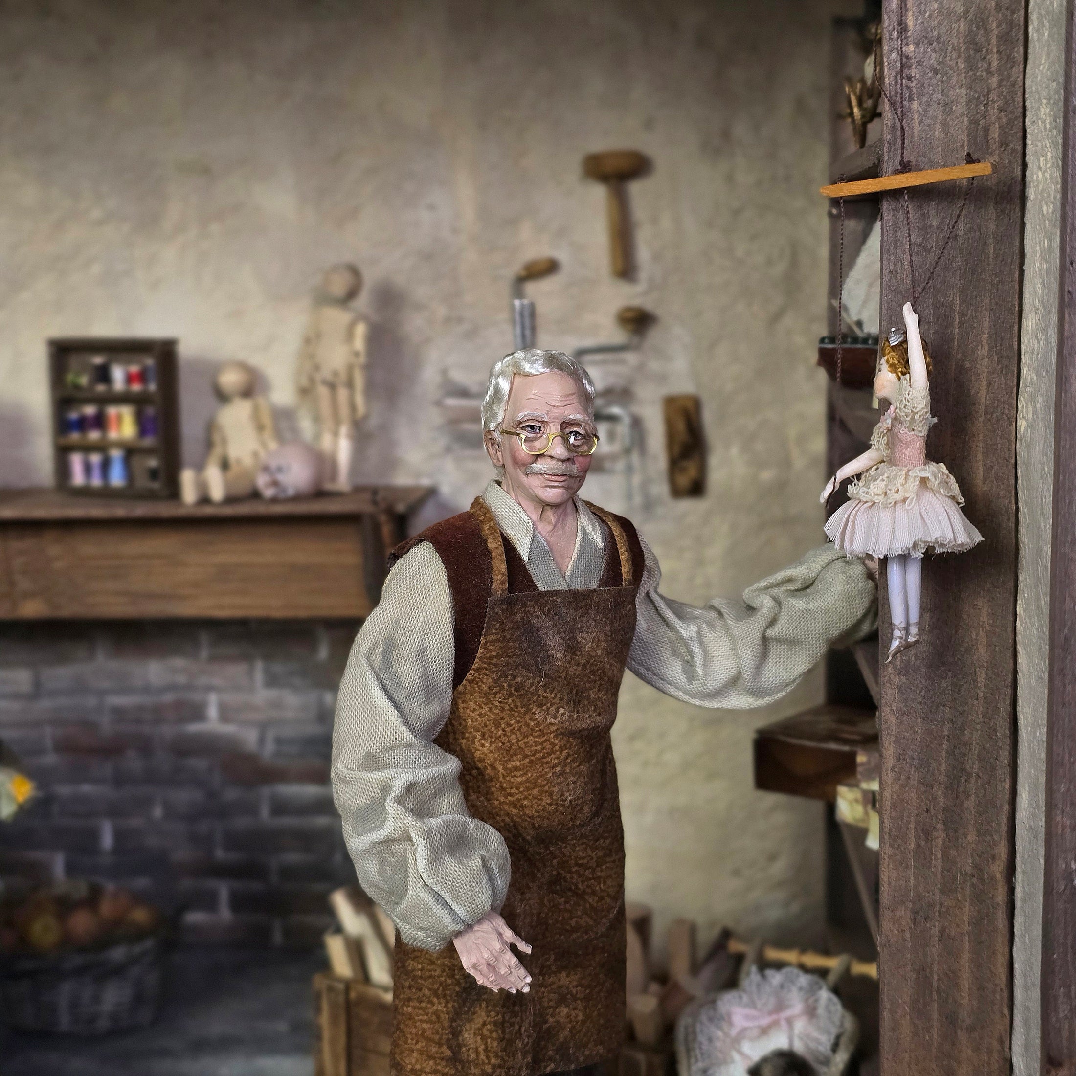 Elegant Old World Ballerina Marionette Puppet by Almudena Gonzalez