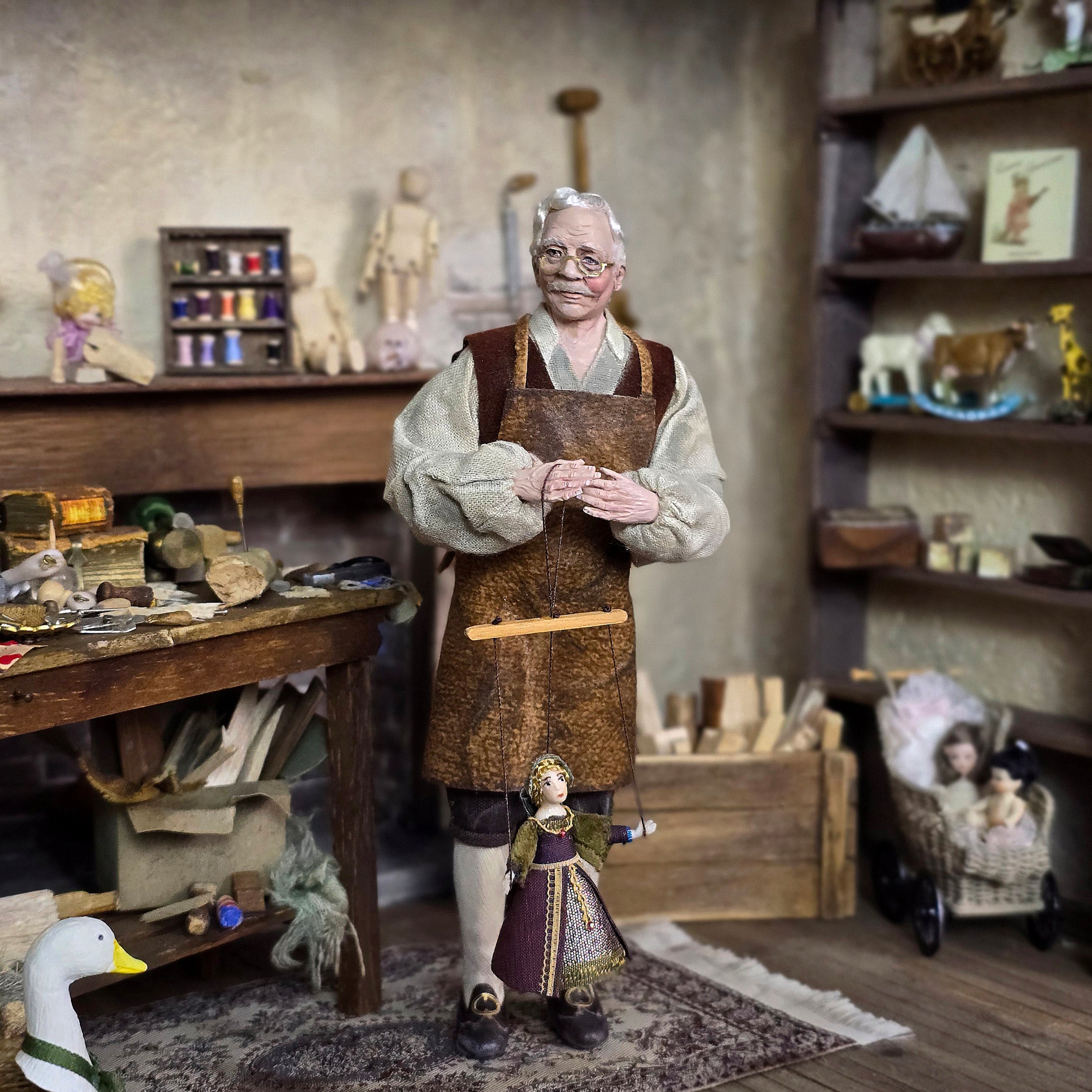 Henry VIII Wife #4 Anne of Cleves Marionette Puppet Doll by Almudena Gonzalez