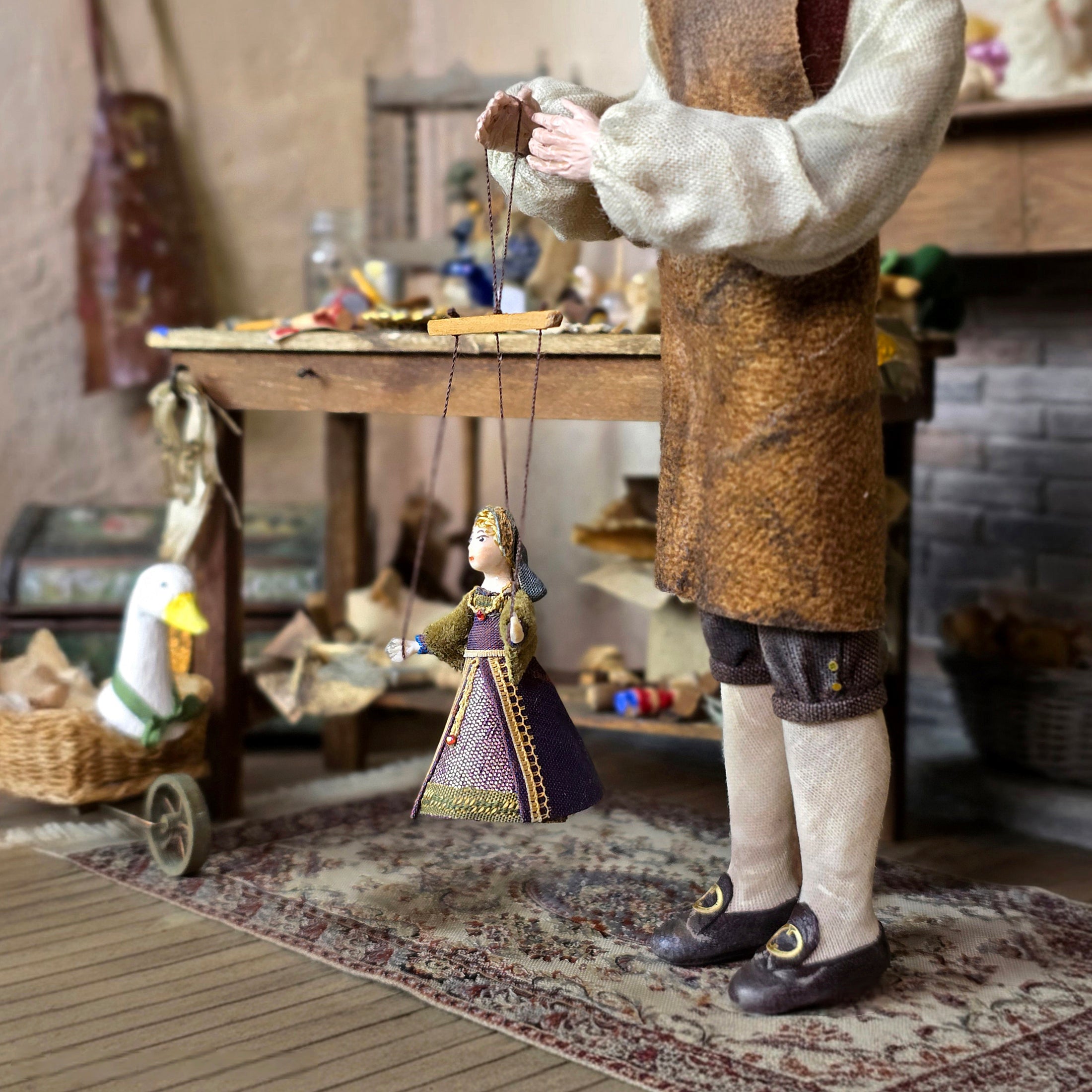 Henry VIII Wife #4 Anne of Cleves Marionette Puppet Doll by Almudena Gonzalez
