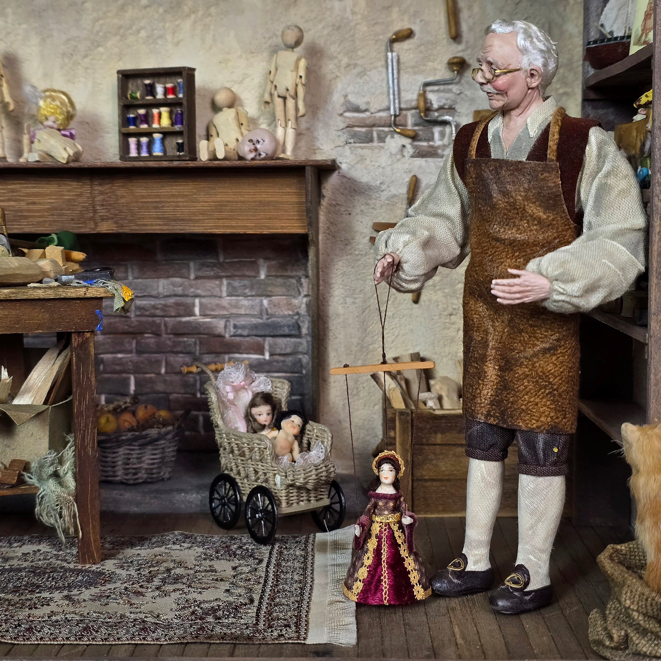 Henry VIII Wife #1 Catherine of Aragon Marionette Puppet Doll by Almudena Gonzalez