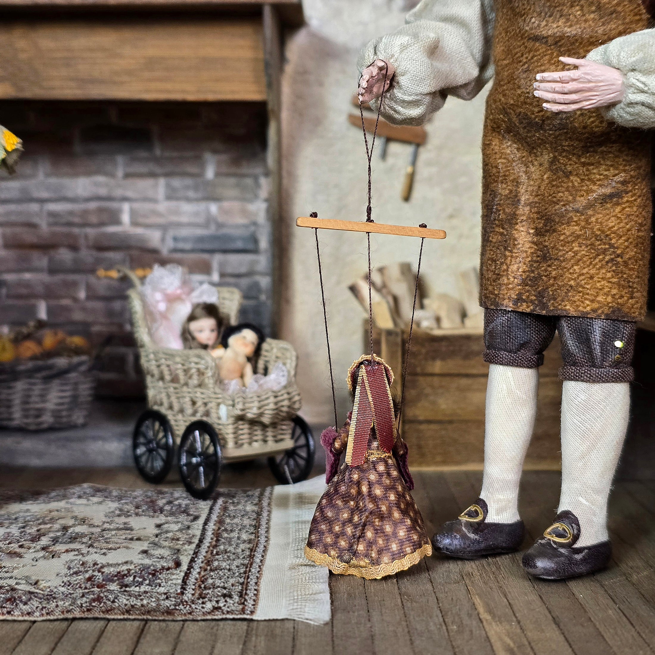Henry VIII Wife #1 Catherine of Aragon Marionette Puppet Doll by Almudena Gonzalez
