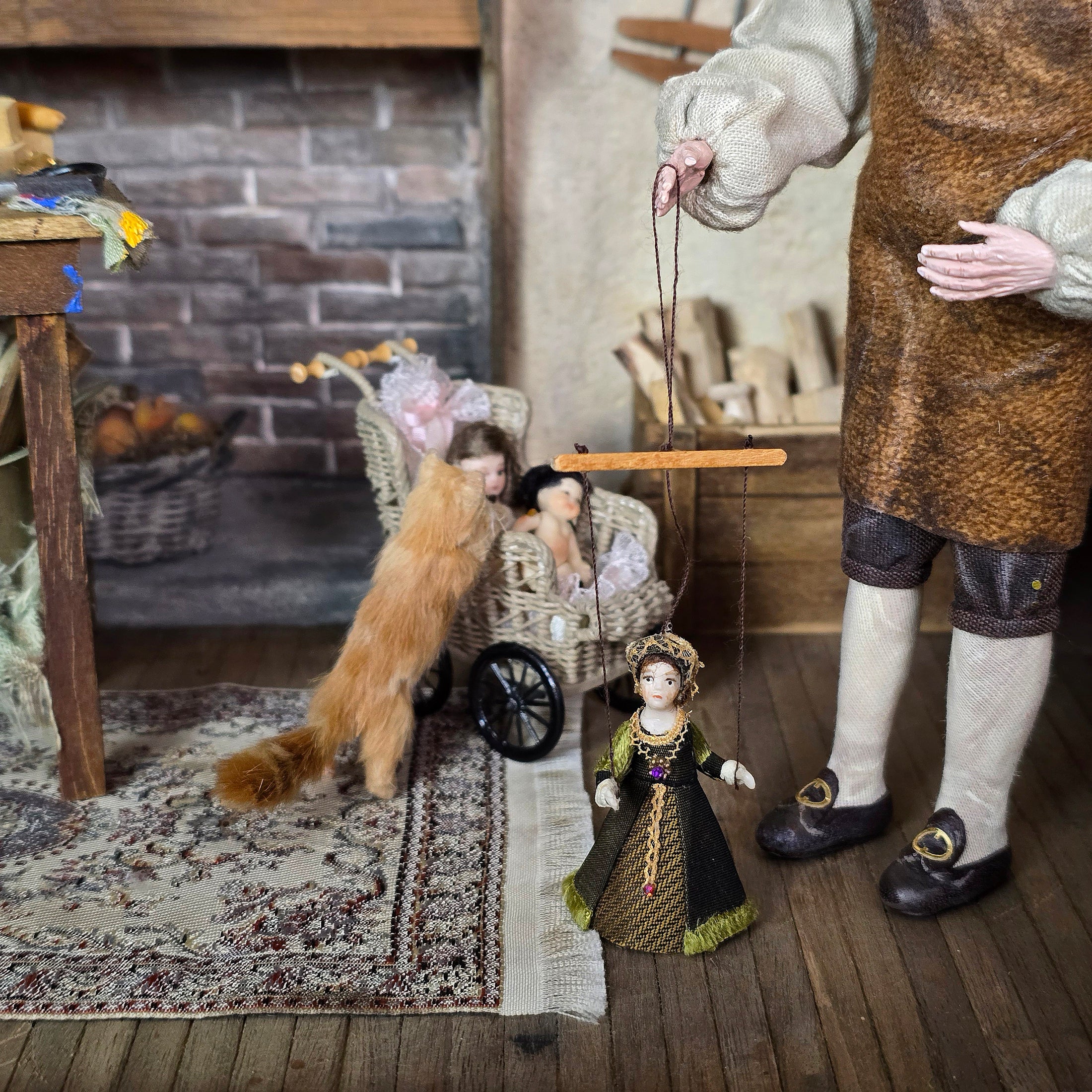 Henry VIII Wife #6 Catherine Parr Marionette Puppet Doll by Almudena Gonzalez