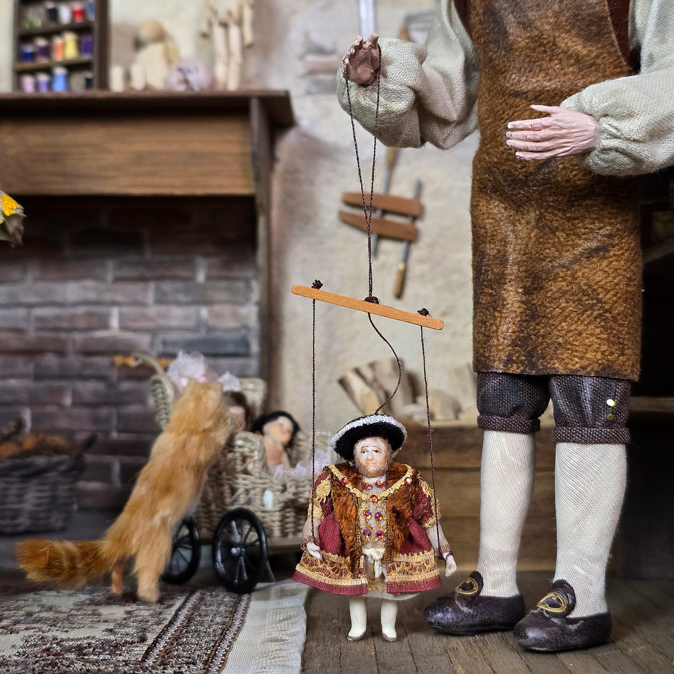 Royal King Henry VIII Marionette Puppet Doll by Almudena Gonzalez