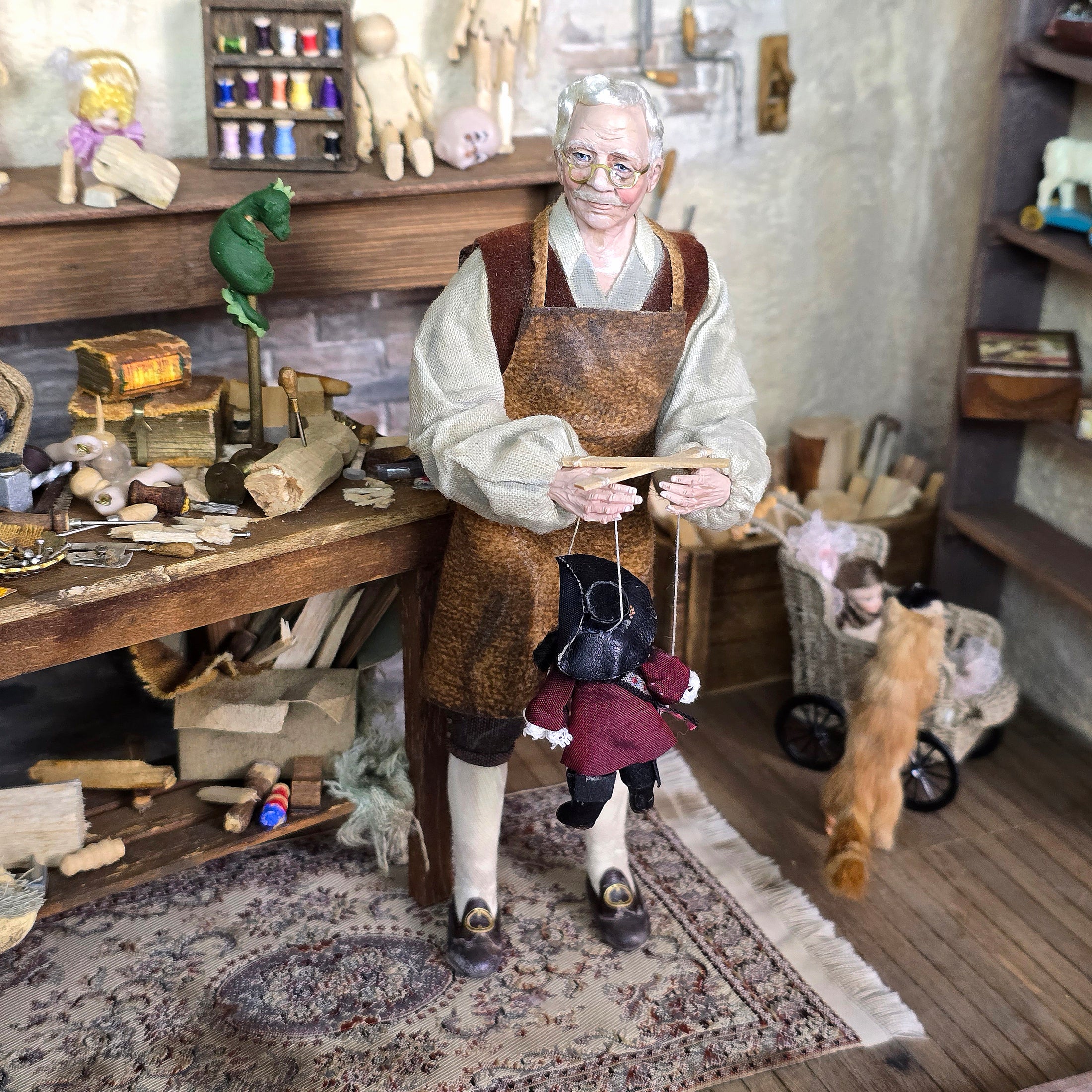 Storybook Pirate Marionette Puppet by Loretta Kasza 1:12