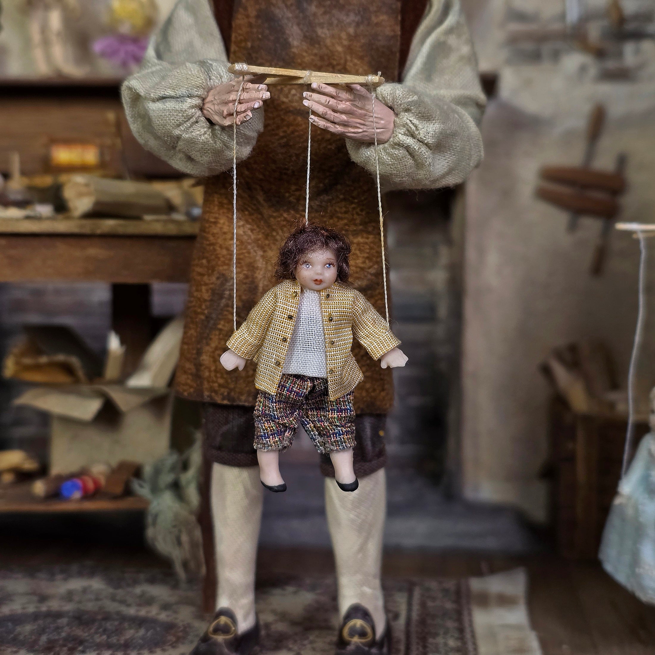 Storybook Village Boy Marionette Puppet by Loretta Kasza