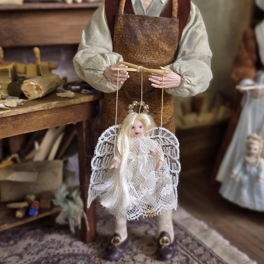 Make Believe Angel Marionette Puppet by Loretta Kasza 1:12