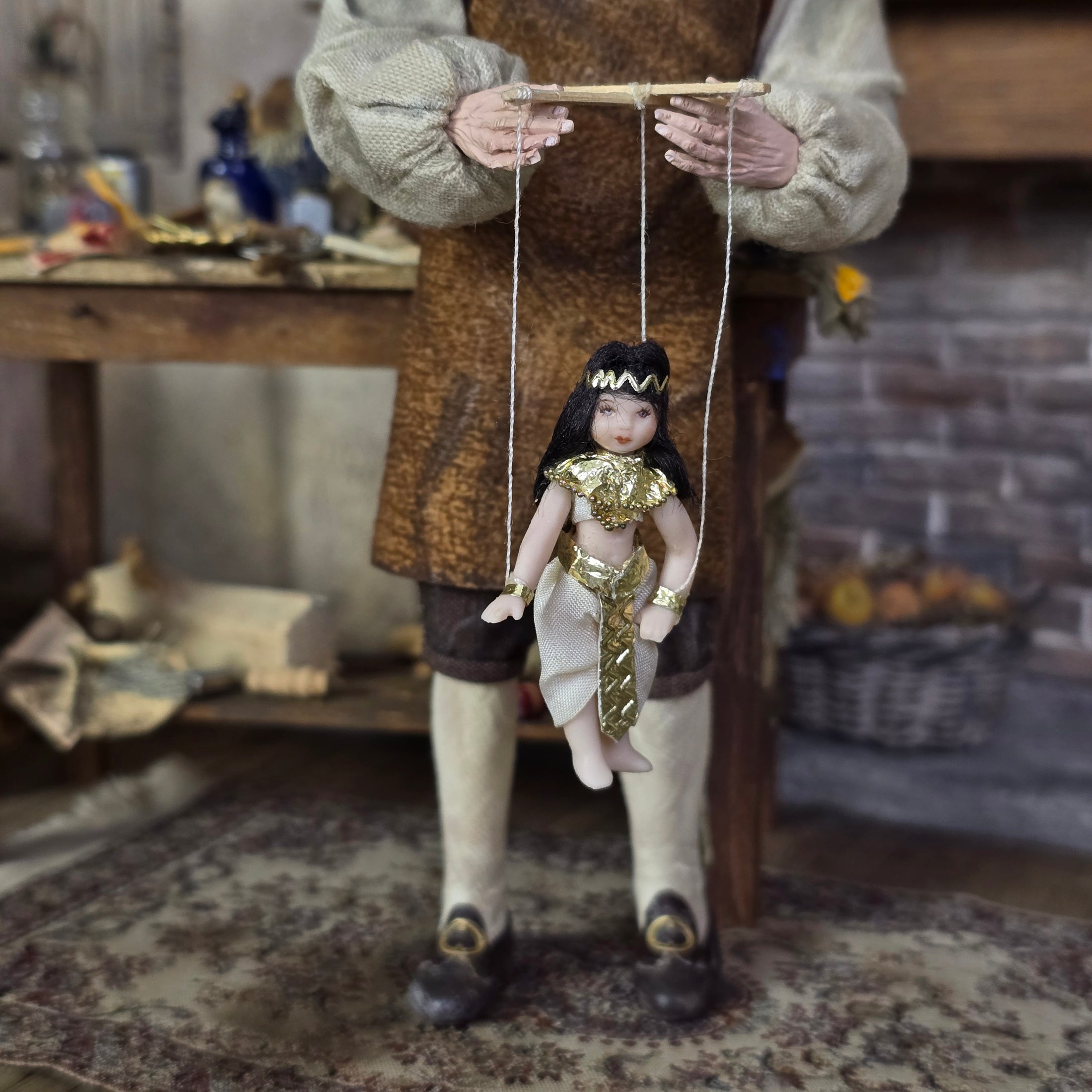 Storybook Cleopatra Egyptian Princess Marionette Puppet by Loretta Kasza