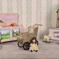 Load image into Gallery viewer, Peggie Taylor Victorian Wicker Baby Pram with Clay Doll for Nursery
