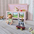 Load image into Gallery viewer, Valerie Casson Dapple Gray Horse Pull Toy Hand Painted Metal
