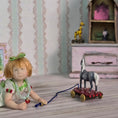 Load image into Gallery viewer, Valerie Casson Dapple Gray Horse Pull Toy Hand Painted Metal
