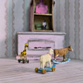 Load image into Gallery viewer, Hand Painted Sweet Lamb Pull Toy for Dollhouse Nursery
