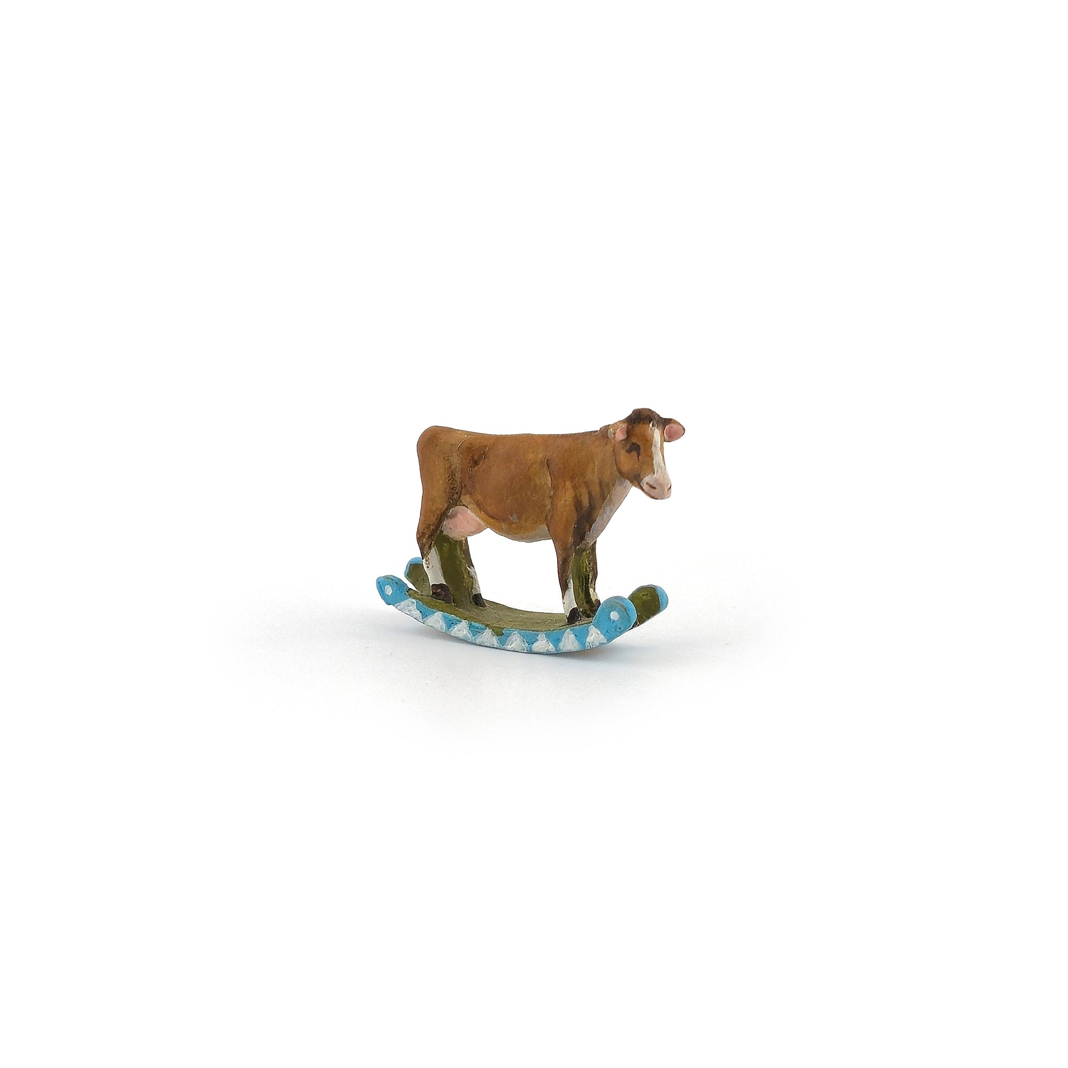 Barbara Cooper Painted Metal Primitive Rocking Cow Toy for Nursery