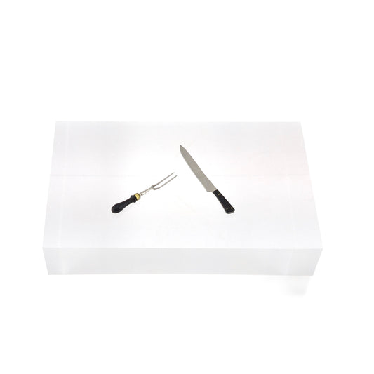 Carving Knife & Meat Fork Set Sharp Realistic Wood & Steel