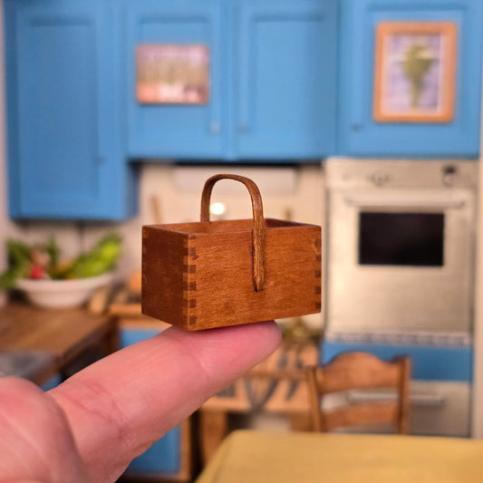 George Pennell Shaker Style Wooden Carrier Basket Handcrafted