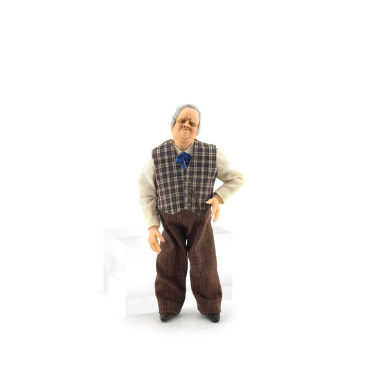Sculpted Clay Cranky Elderly Gentleman Dollhouse Doll by Maria Jesus Chapparro