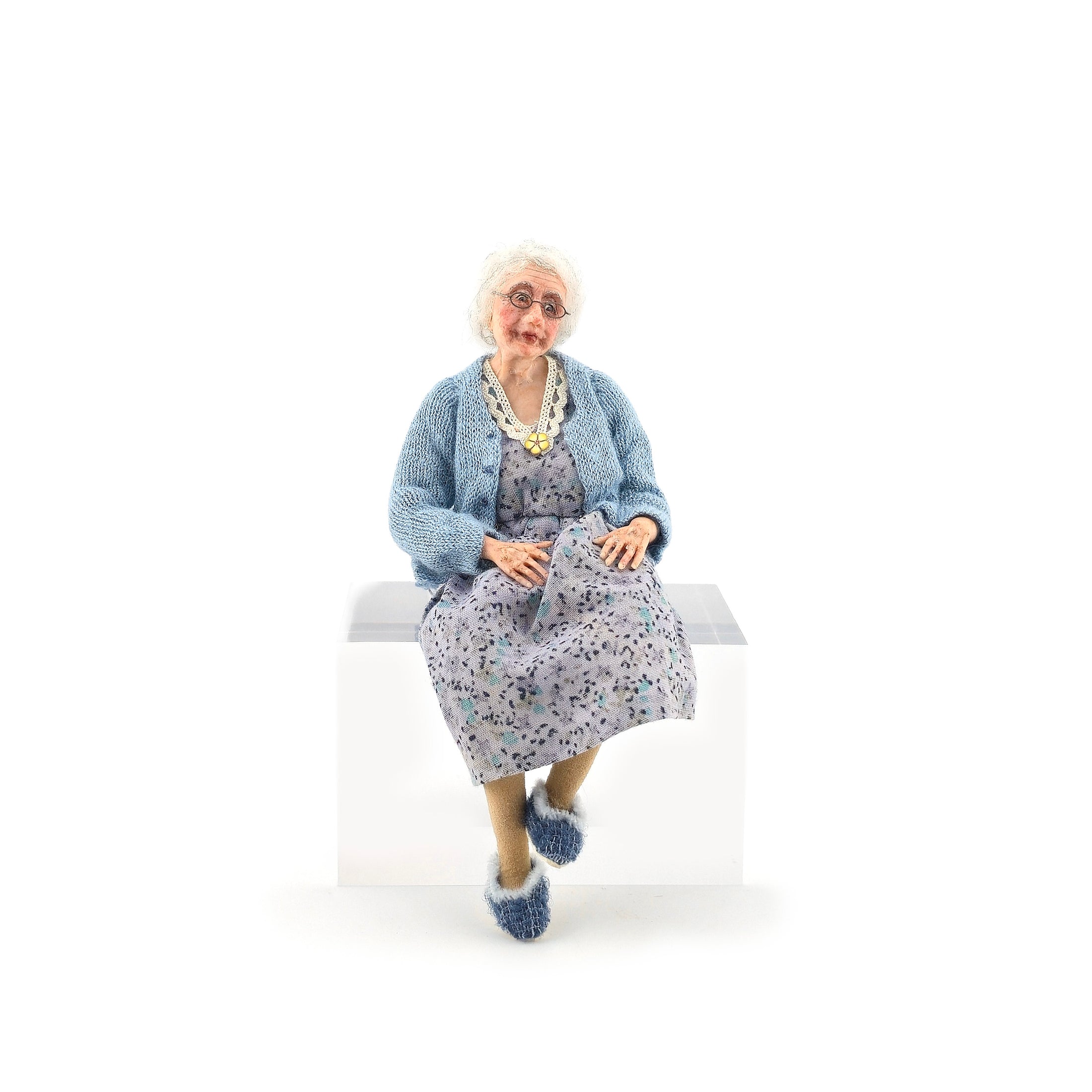 Sweet Granny Grandmother Dollhouse Doll by Jain Squires of The Giddy Kipper UK