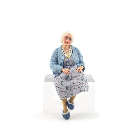 Sweet Granny Grandmother Dollhouse Doll by Jain Squires of The Giddy Kipper UK