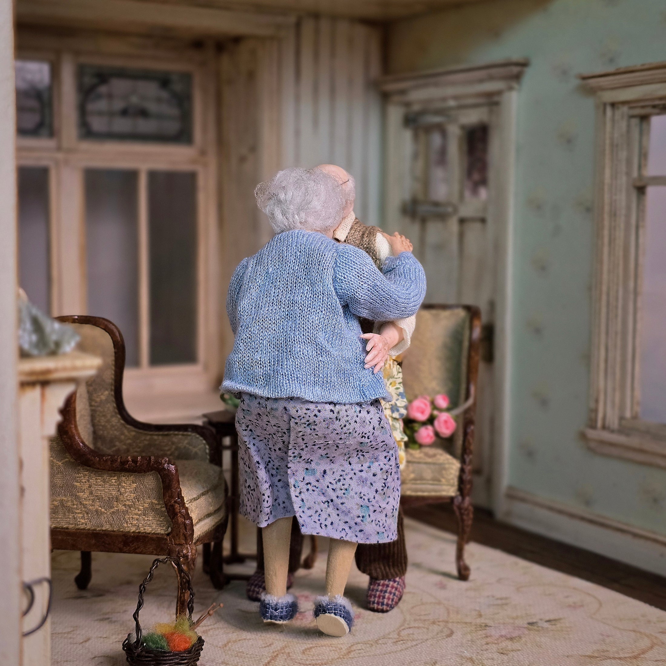 Sweet Granny Grandmother Dollhouse Doll by Jain Squires of The Giddy Kipper UK