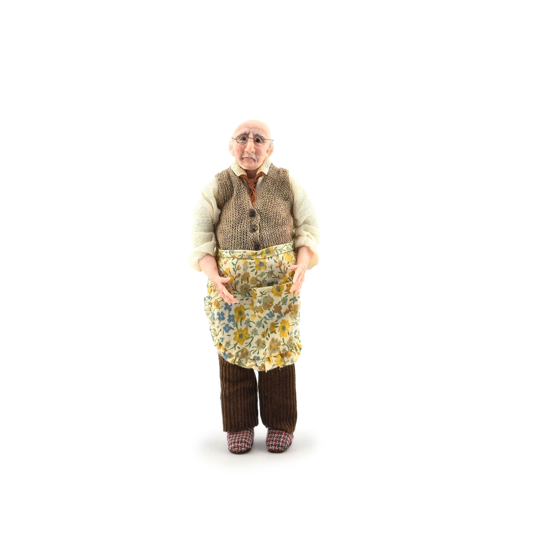Thoughtful Grandfather Figure with Apron by Jain Squires of The Giddy Kipper UK