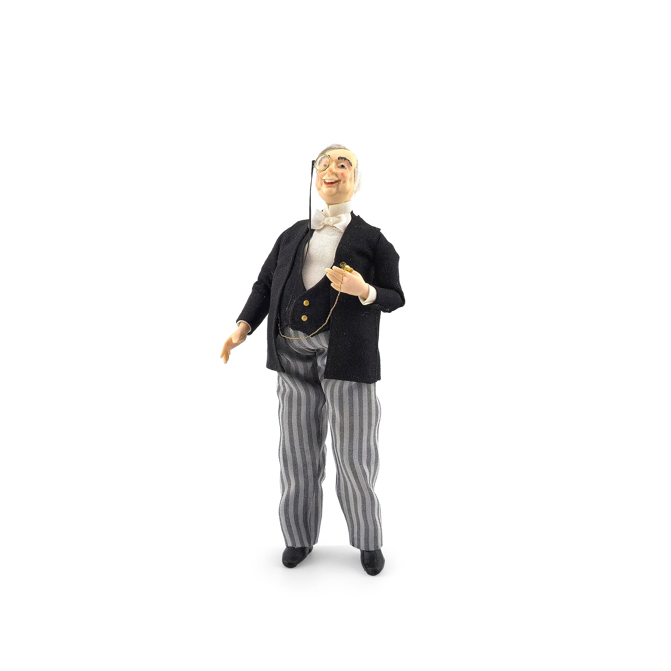 Edwardian Gentleman Dollhouse Doll with Monocle & Pocket Watch