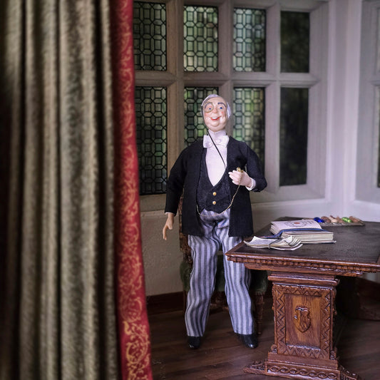 Edwardian Gentleman Dollhouse Doll with Monocle & Pocket Watch