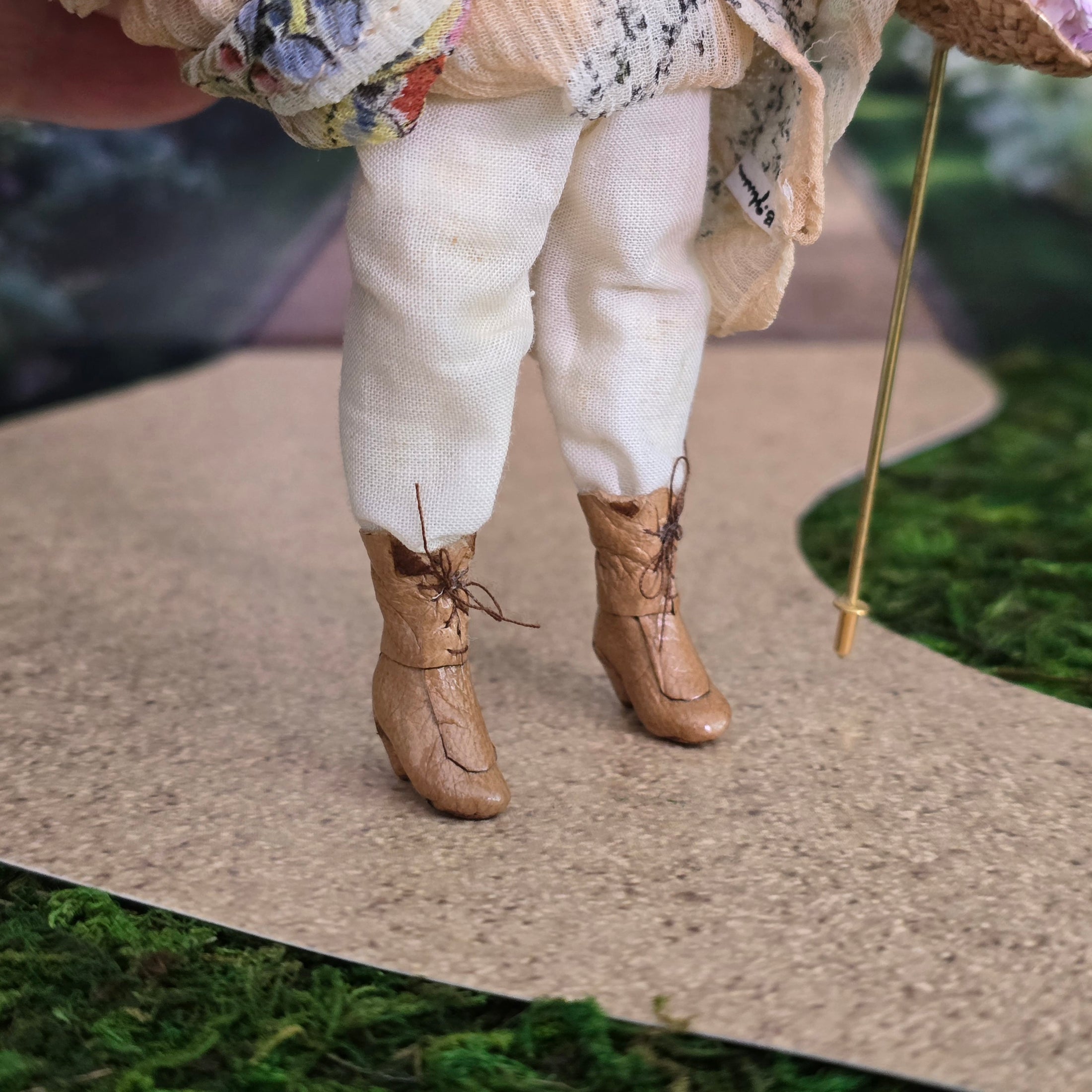 Victorian Lady with Lilac Parasol Basket Flower Seller Doll by Barbara Johnson