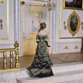 Load image into Gallery viewer, Dollhouse Doll Lady in Dark Gray Silk Evening Gown by Debbie Dixon-Paver
