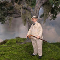 Load image into Gallery viewer, Sharon Cariola Rotund Edwardian Older Gentleman Doll in Summer Traveling Suit with Cane
