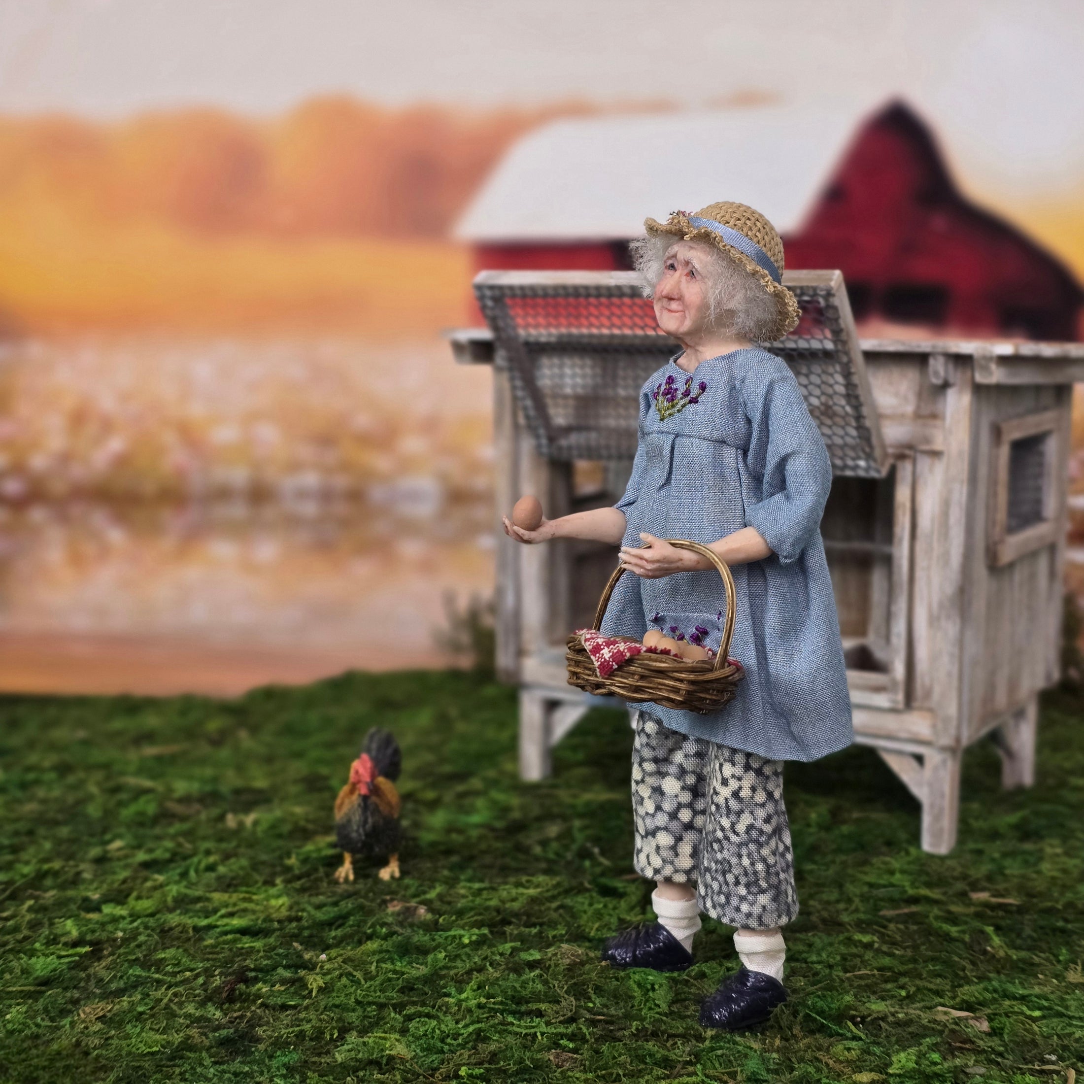 Jain Squires The Giddy Kipper UK Kind Gardening Farmhouse Grandmother Dollhouse Lady Doll