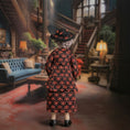 Load image into Gallery viewer, Elderly Lady in Black & Red Silk Dress Doll Artisan Hand Sculpted Clay Dollhouse Doll
