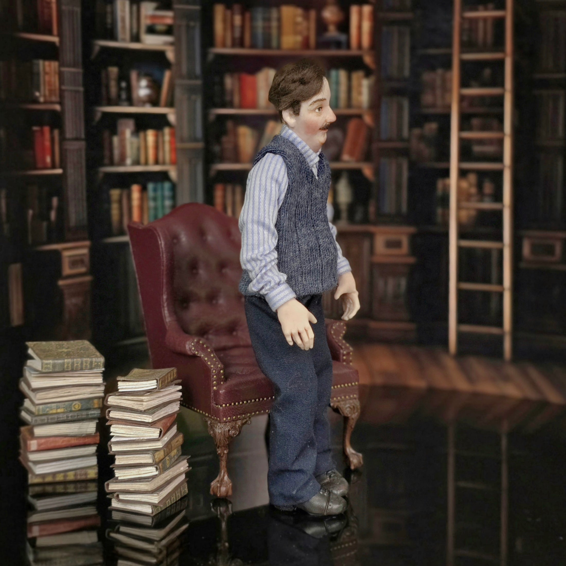Julie Campbell Articulated Gentleman Dad Father Dollhouse Doll Sculpted Clay