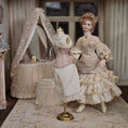 Load image into Gallery viewer, Beautiful Victorian Saloon Lady Porcelain Dollhouse Doll Lavender & Ivory
