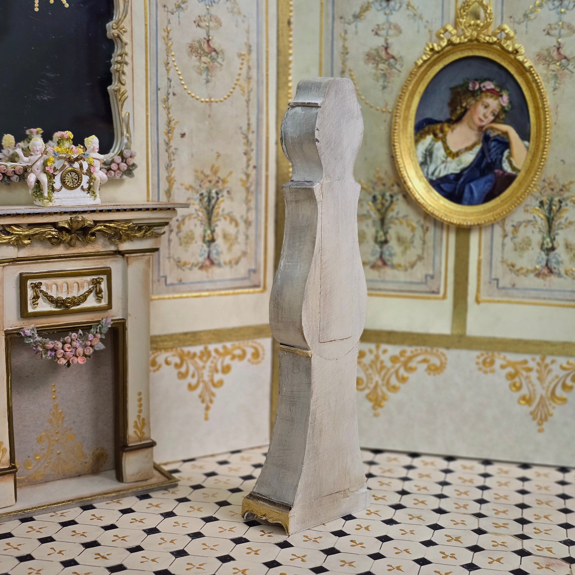 Aurearte Spain Hand-Painted Swedish Mora Clock Dollhouse Miniature