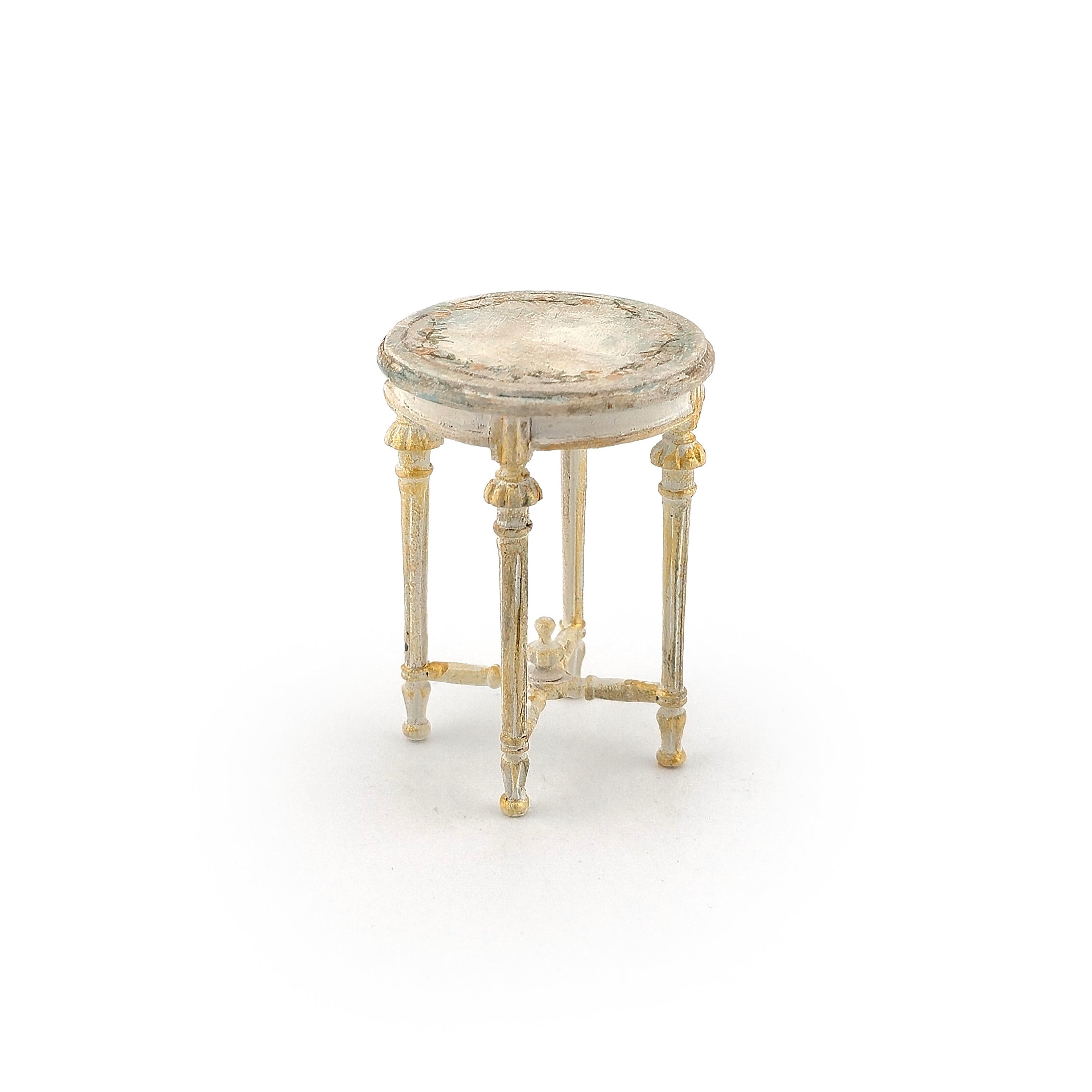 Aurearte Hand Painted Louis XVI Gueridon Side Table Dollhouse Miniature