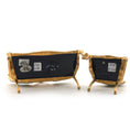 Load image into Gallery viewer, Vintage Bespaq Lyre Music Room Sofa & Chair Set Dollhouse Miniature 1:12 Gold
