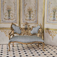 Load image into Gallery viewer, Vintage Bespaq Lyre Music Room Sofa & Chair Set Dollhouse Miniature 1:12 Gold

