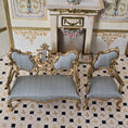 Load image into Gallery viewer, Vintage Bespaq Lyre Music Room Sofa & Chair Set Dollhouse Miniature 1:12 Gold
