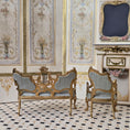 Load image into Gallery viewer, Vintage Bespaq Lyre Music Room Sofa & Chair Set Dollhouse Miniature 1:12 Gold
