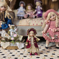 Load image into Gallery viewer, Diane Yunnie "Noelle" Victorian Porcelain Companion Doll for Child Burgundy Silk
