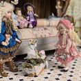 Load image into Gallery viewer, Tina Richardson Blonde Porcelain Little Girl Doll in Floral Pink Crochet Dress
